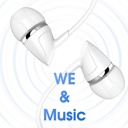 6D Universal Wired Earbud 3.5mm In-ear Student Surround Gaming Earbud for Running-White