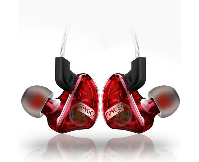 In Ear Waterproof Sport Super Bass Earphone HiFi Earbuds with Mic-Transparent Red