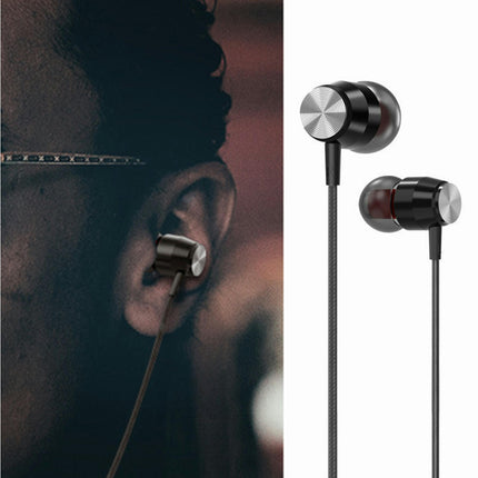 Wired In-ear Earphone Universal 3.5mm TPE Heavy Bass Earbuds with Microphone-Silver