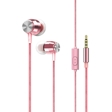 Wired In-ear Earphone Universal 3.5mm TPE Heavy Bass Earbuds with Microphone-Silver