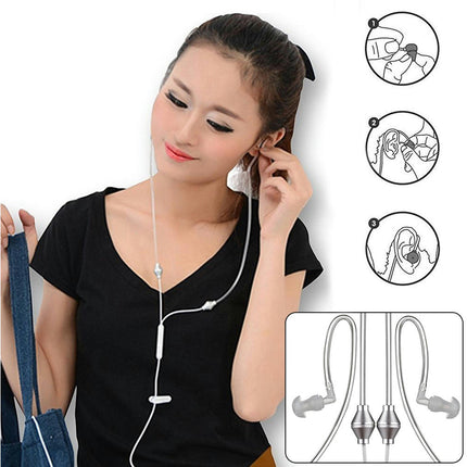 3.5mm Anti-Radiation Universal Binaural Air Tube Earphones with Mic for iPhone-White
