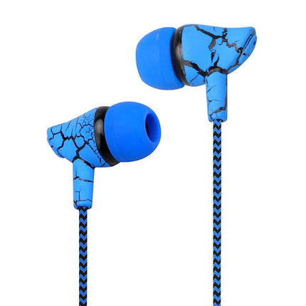 In-ear Crack Pattern Earpiece Wired Stereo Mini Earphone  for Fitness-Blue