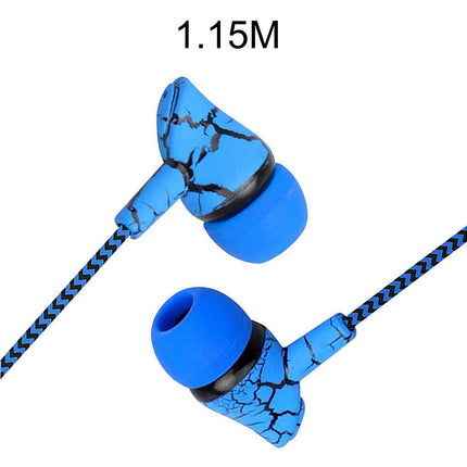 In-ear Crack Pattern Earpiece Wired Stereo Mini Earphone  for Fitness-Blue