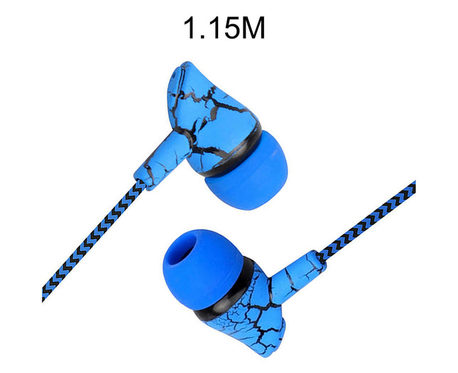 In-ear Crack Pattern Earpiece Wired Stereo Mini Earphone  for Fitness-Blue