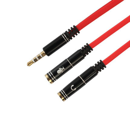 4-Pole Male to Dual Female Headset Adapter TRRS Headphone Splitter 3.5mm Jack-Golden