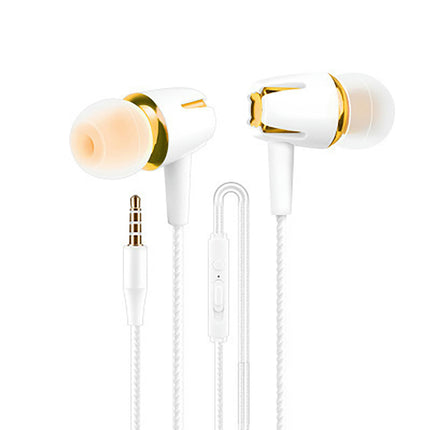 Comfortable Noise Earbuds Reduction Lightweight In-ear Wired Earbuds for Sports-Golden