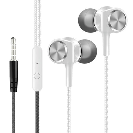 Wired Earphone HY-1 In-ear 3.5mm Bass Stereo Headphone Gaming Headset with Microphone-White
