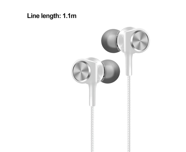 Wired Earphone HY-1 In-ear 3.5mm Bass Stereo Headphone Gaming Headset with Microphone-White