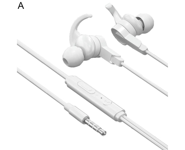 Wired Earphone In-ear Music Headphone 3.5mm/Type-C Headset with Mic for Sports-White