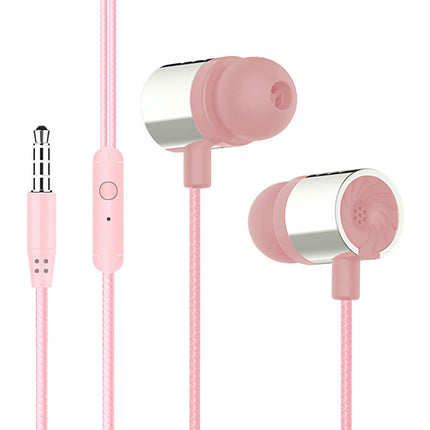 In-ear Wired Earbud 3.5mm HD-compatible Call Gaming Earphone for Running Ergonomic-Pink