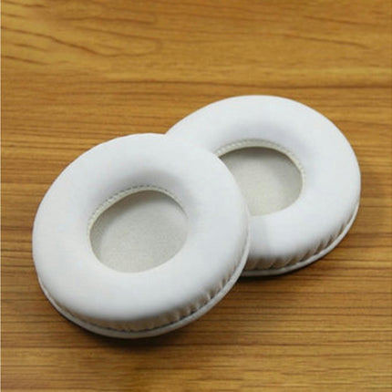 Dust-proof Ear Pads Faux Leather Elastic Headphone Earmuff for ATH-SJ33/SJ55/ES7/ESW9-White