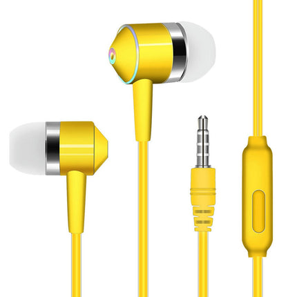 3.5mm Plug Universal In-Ear Music Bass Wired Earphones Sports Headsets with Mic-Green