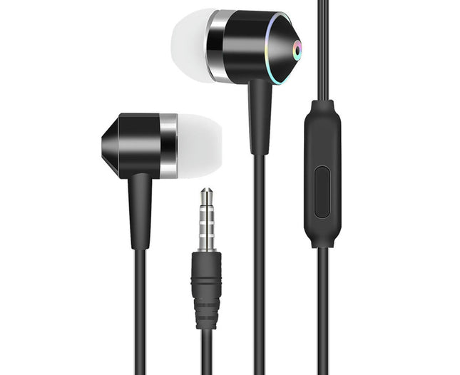 3.5mm Plug Universal In-Ear Music Bass Wired Earphones Sports Headsets with Mic-Green