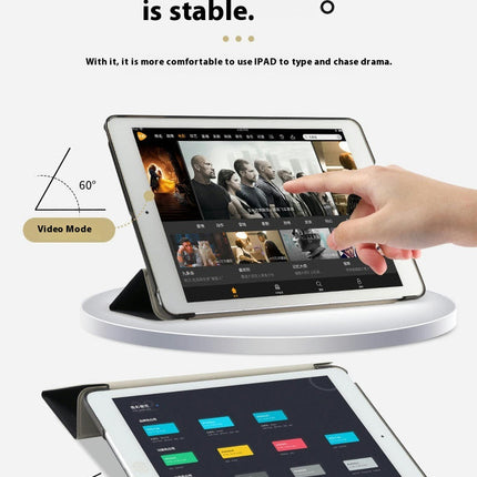iPad Case Cover with Auto Wake/Sleep Tri-fold Leather Case 1