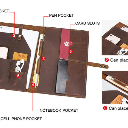 Leather iPad Case Cover Protective Tablet Cover with Pen Holder