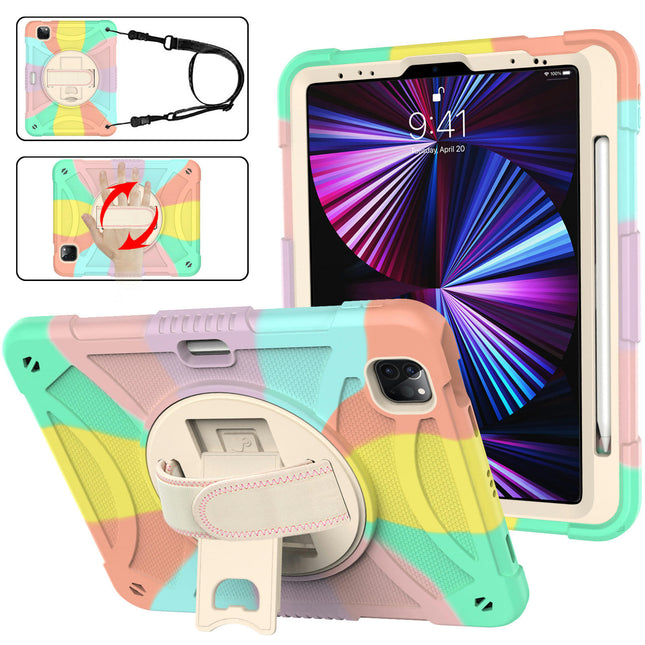 Protective Tablet Cover iPad Case Cover with Pencil Holder Stand Hand Strap