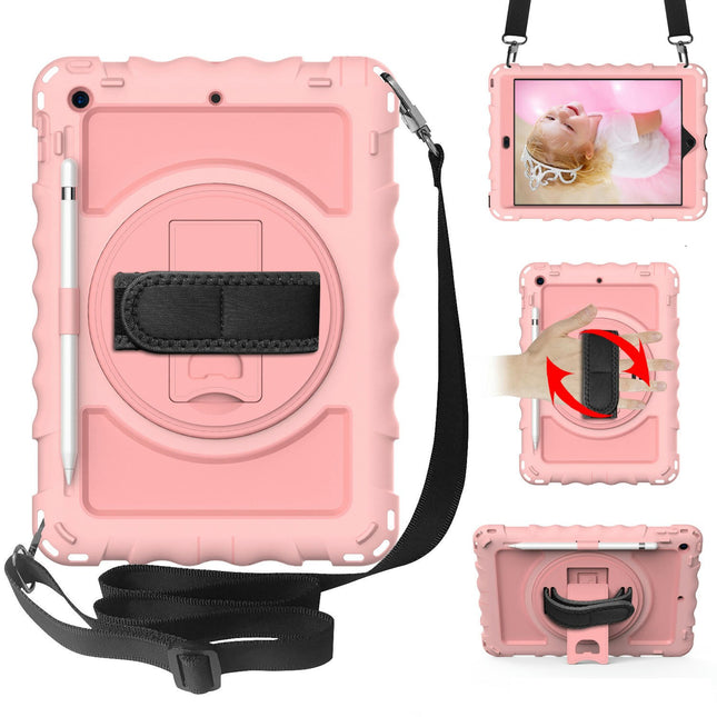 Protective Tablet Cover iPad Case Cover with Pencil Holder Stand Hand Strap-A