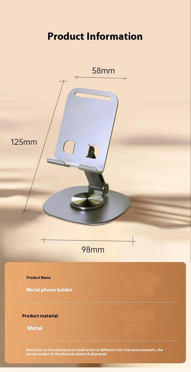 Adjustable Alloy Phone Tablet Holder Foldable Swivel Desktop Holder