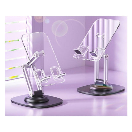 Rotating Desktop Tablet Stand Aluminum Alloy Holder Foldable with Silicone Pad