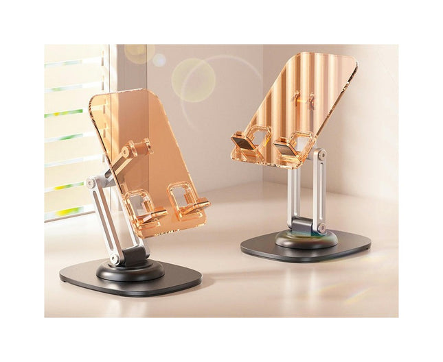 Acrylic Tablet Phone Stand - with Rotatable Base Foldable Adjustable Transparent Holder