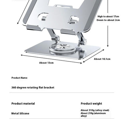 Tablet Phone Stand Adjustable Height Holder 360¡ã Swivel Foldable Heat Dissipation