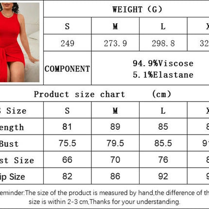 Womens Summer Sleeveless Crewneck Mini Dresses Tie Waist Bodycon Tank Dress