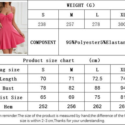 Women's Summer Dresses Spaghetti Strap Backless Tie Ruffle A Line Mini Dress