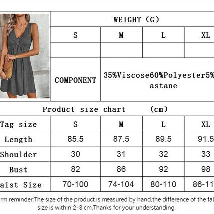 Women Solid Color Sleeveless Tank Dresss Deep V Neck A Line Flowy Mini Dress