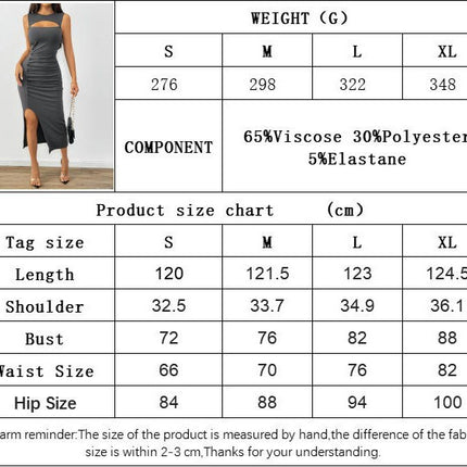 Women's Sexy Sleeveless Bodycon Midi Dress Cut Out Crew Neck Ruched Slit Tank Dresses