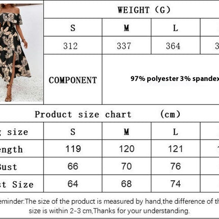 Women's Summer Casual Off The Shoulder Boho Floral Maxi Dress Smocked Split Flowy Long Dresses