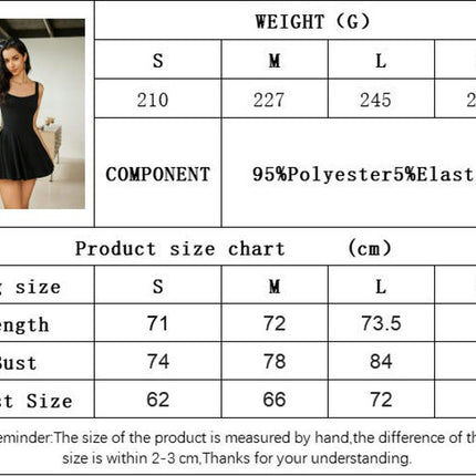 Women Spaghetti Straps Sleeveless Short Dresses Square Neck A-Line Mini Dress