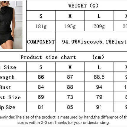 Women's Summer Ruched Bodycon Mini Dress Sexy Mock Neck Sleeveless Club Party Dresses