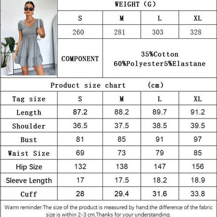 Women Summer Casual Short Sleeve T Shirt Dresses Scoop Neck Ruffled A Line Mini Dress