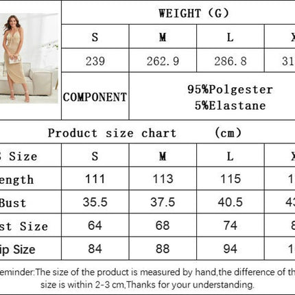 Women's Elegant Backless Party Club Dress Spaghetti Straps V-Neck Split Bodycon Midi Dress