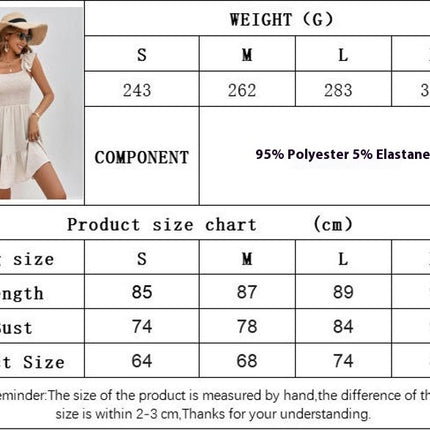 Women's Smocked Sleeveless Mini Dress Swing A Line Ruffled Cute Summer Dresses