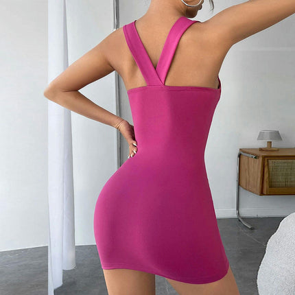 Women's Sexy Bodycon Sleeveless Short Dresses Ruched Party Mini Cocktail Dress
