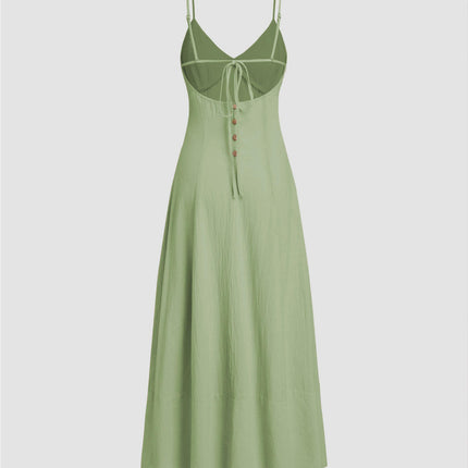 Women's Sexy V Neck Backless Sleeveless Maxi Dress Spaghetti Strap Summer Long Dresses