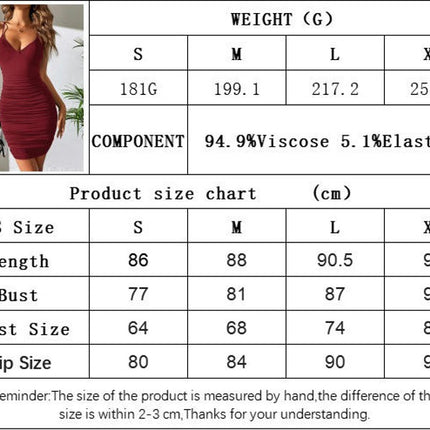 Women's Sexy Sleeveless Bodycon Ruched Spaghetti Strap Mini Club Party Dresses
