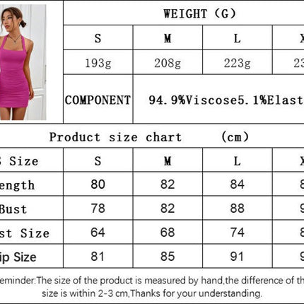 Women's Sexy Halter Backless Sleeveless Ruched Summer Mini Clubwear Dress