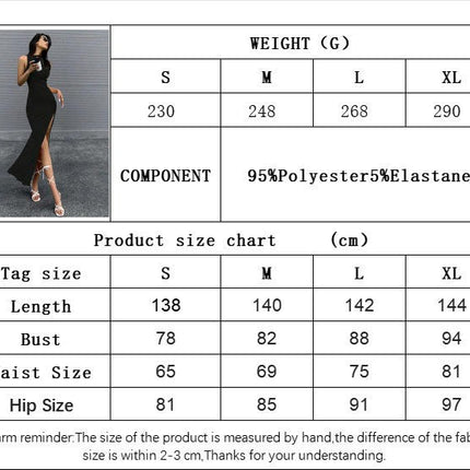 Women's Ruched Maxi Dress Crew Neck Sleeveless Slit Bodycon Summer Tank Dresses