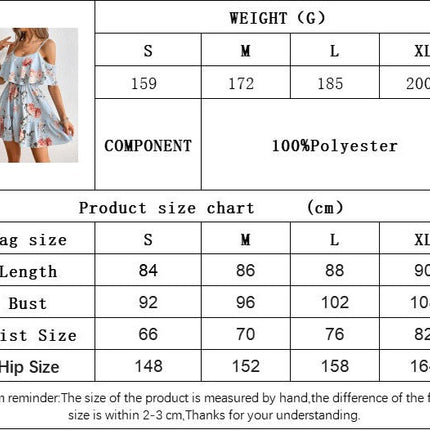 Women's Floral Print A Line Cami Dress Cold Shoulder Ruffle Trim High Waist Summer Mini Dress