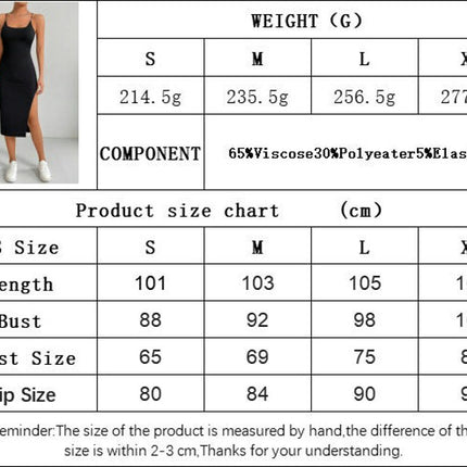 Women's Sexy Bodycon Split Midi Dress Backless Sleeveless Spaghetti Strap Club Party Dress