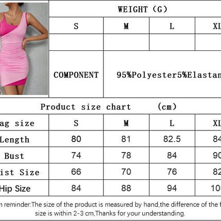 Women's Color Block Sexy Sleeveless Ruched Spaghetti Strap Bodycon Mini Club Party Dress