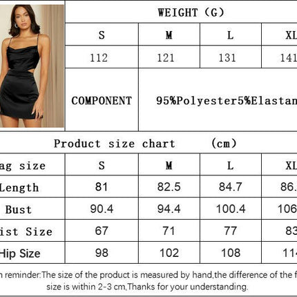 Women Sexy Cowl Neck Cutout Tie Back Satin Cami Mini Dresses Cocktail Club Party Dress