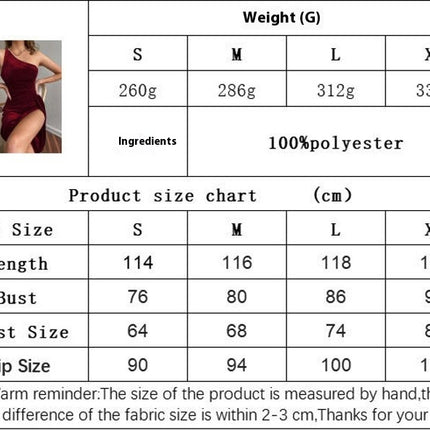 Women's Sleeveless One Shoulder Bodycon Ruched Split Midi Velvet Dress Party Cocktail Dressess
