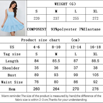 Summer Mini Dresses for Women Sleeveless Square Neck Tiered Ruffle A Line Beach Flowy Sundress