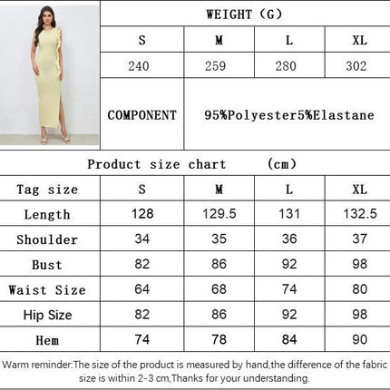Women's Sleeveless Bodycon Maxi Dress Crew Neck Ruched Slit Long Tank Dress