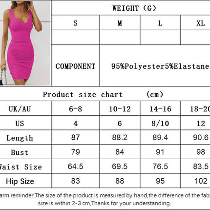 Women Summer Sleeveless Short Tank Dresses V Neck Ruched Bodycon Party Club Mini Dress