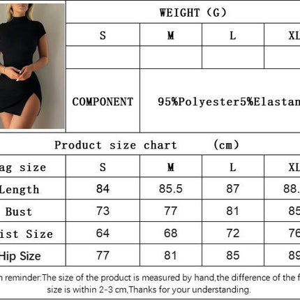 Women's Summer Bodycon Short Sleeve Dress Mock Neck Backless Party Club Mini Dresses