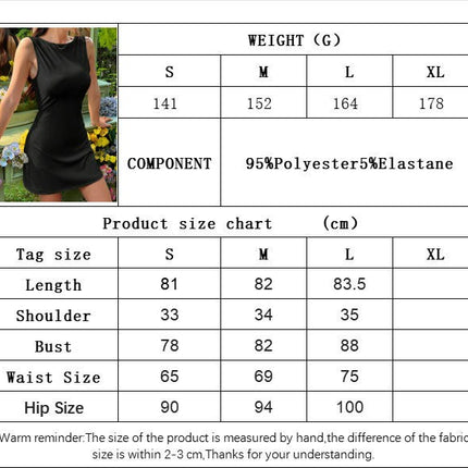 Women's Sexy Bodycon A Line Mini Dresses Sleeveless Backless Crew Neck Cocktail Party Tank Dress